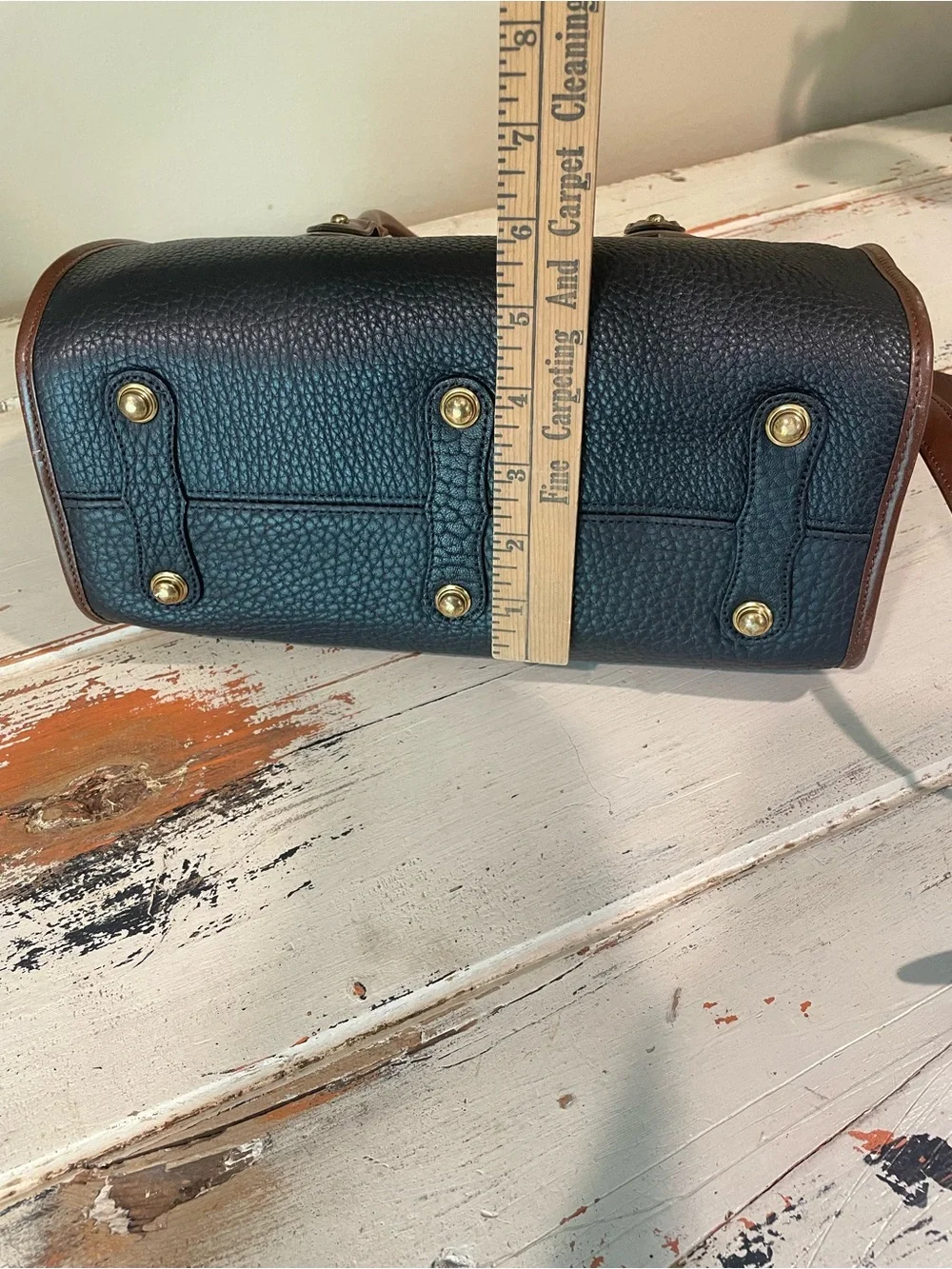 Dooney & Bourke vintage AWL Black and Brown Pebbled Leather Satchel / crossbody